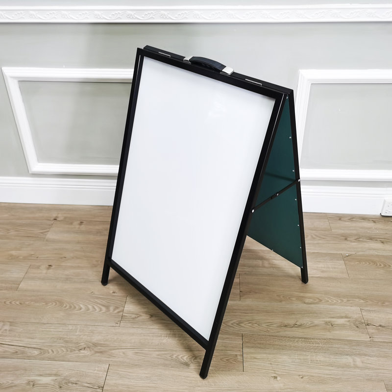 FixtureDisplays Dry Erase White A-Frame Board All Metal Menu Board